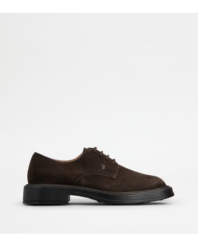 Tod's Lace-ups In Suede - Brown