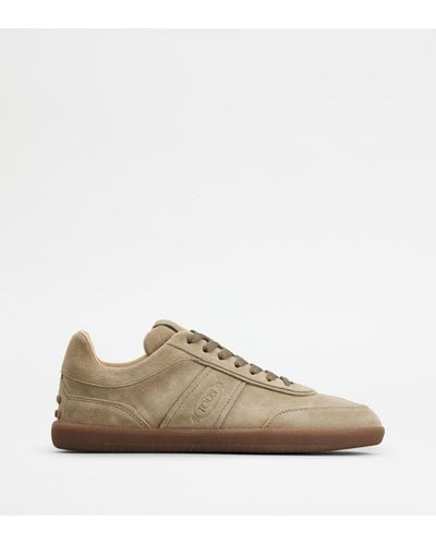 Tod's Tabs Sneakers In Suede - Natural