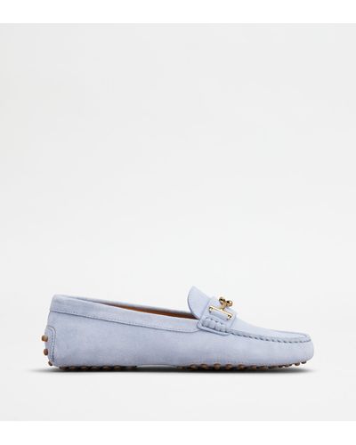 Tod's Gommino Driving Shoes In Suede - White