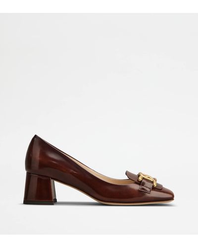 Tod's Kate Court Shoes In Leather - Brown