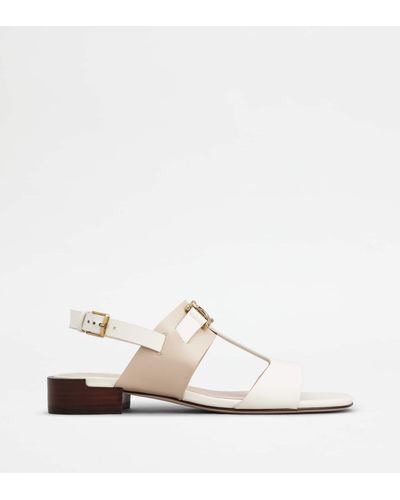 Tod's Kate Sandals In Leather - White
