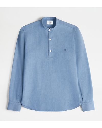 Tod's Linen Blend Shirt, Light - Blue