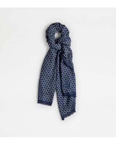 Tod's Scarf In Wool - Blue