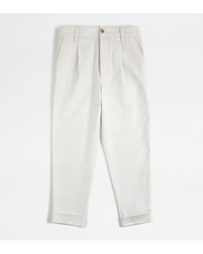 Tod's Pantalon avec Pinces - Blanc