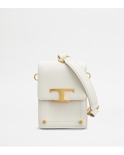 Tod's T Timeless Bag In Leather Micro - White