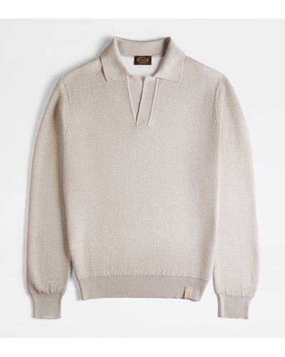 Tod's Polo Shirt In Knit - White