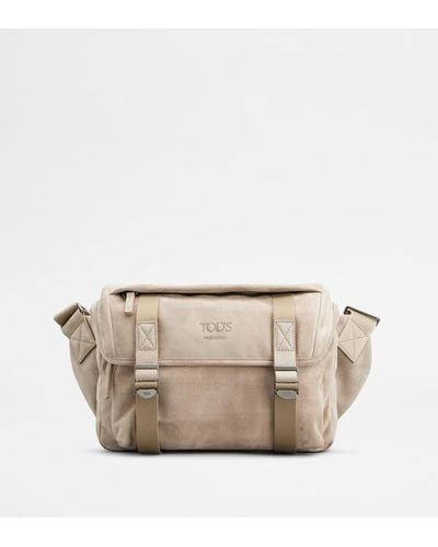 Tod's Crossbody Bag In Suede Small - Natural