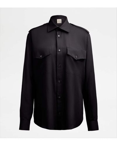 Tod's Shirt In Wool - Blue