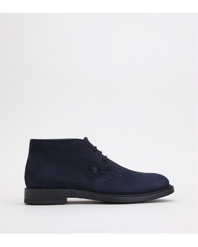 Tod's Desert Boots In Suede - Blue