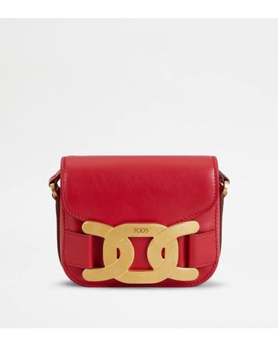 Tod's Shoulder Bag In Leather Mini - Red