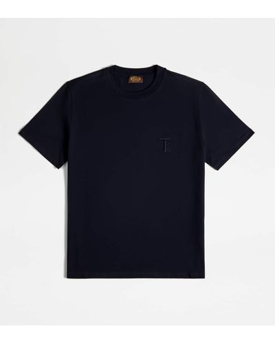 Tod's T-shirt In Jersey - Blue