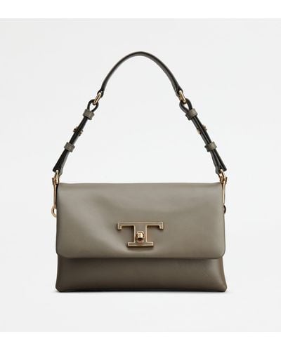 Tod's T Timeless Flap Bag In Leather Mini - Multicolour