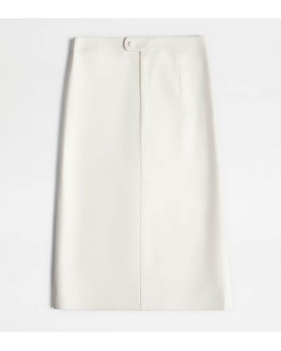 Tod's Skirt In Leather - White