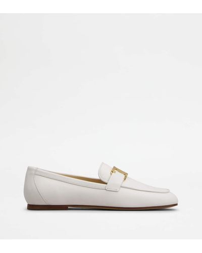 Tod's T Timeless Loafers In Leather - White