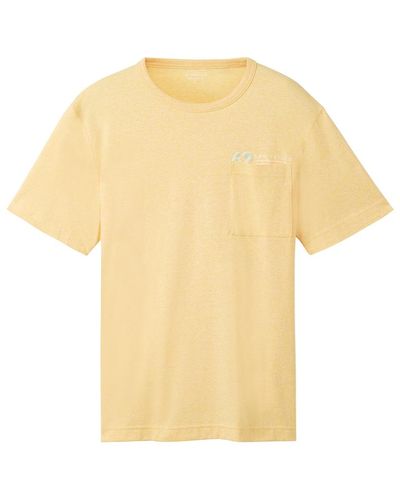 Tom Tailor T-Shirt in Melange Optik - Gelb