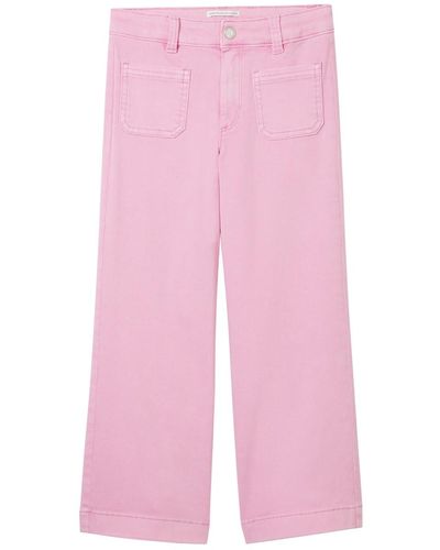 Tom Tailor Mädchen Wide Leg Hose mit Bio-Baumwolle - Pink