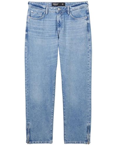 Tom Tailor DENIM Loose Straight Jeans mit recycelter Baumwolle - Blau
