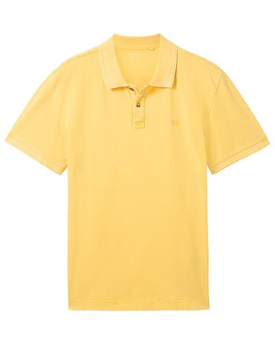 Tom Tailor Poloshirt mit Logo Stickerei - Gelb