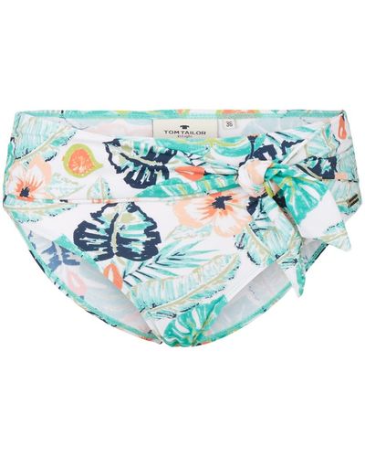 Tom Tailor Bikini Slip mit Print - Weiß