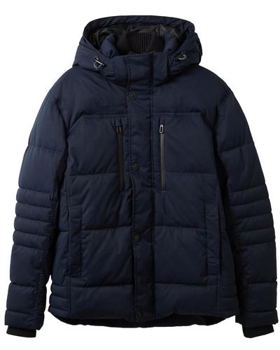 Tom Tailor Pufferjacke mit abnehmbarer Kapuze - Blau