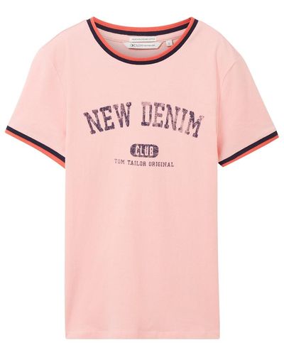 Tom Tailor DENIM T-Shirt mit Bio-Baumwolle - Pink