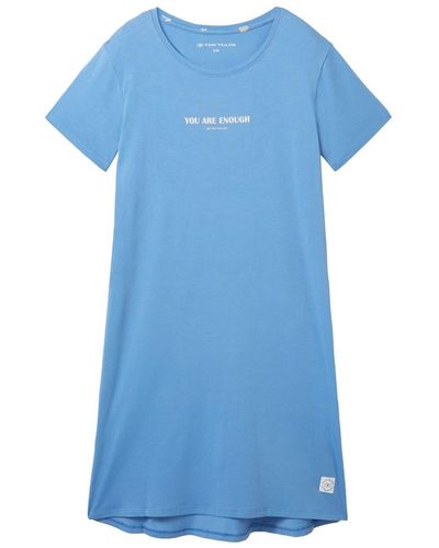 Tom Tailor Nachthemd mit Textprint - Blau