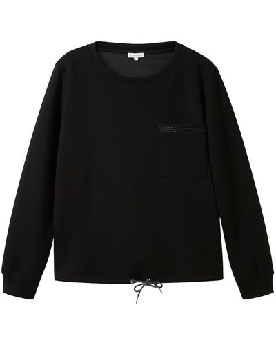 Tom Tailor Sweatshirt mit Rundhalsausschnitt - Schwarz