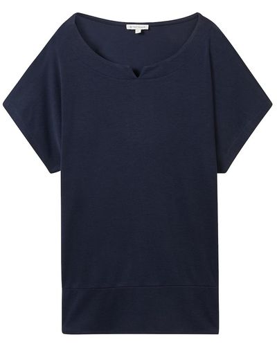 Tom Tailor T-Shirt aus Materialmix - Blau