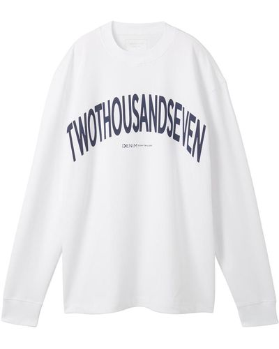Tom Tailor DENIM Sweatshirt mit Textprint - Weiß