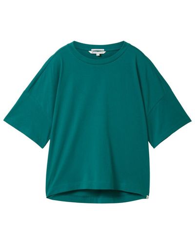 Tom Tailor DENIM Oversized T-Shirt mit Bio-Baumwolle - Grün