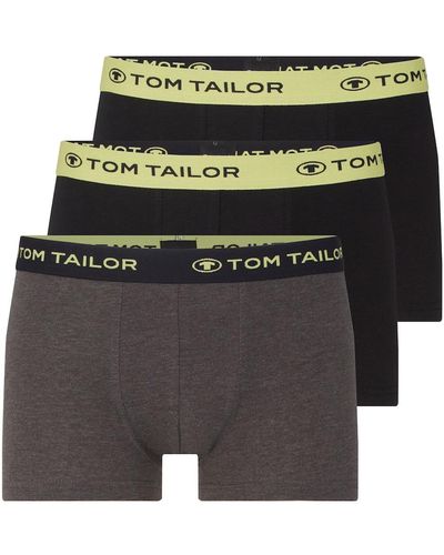 Tom Tailor Dreierpack Hip Pants mit besticktem Bund - Schwarz