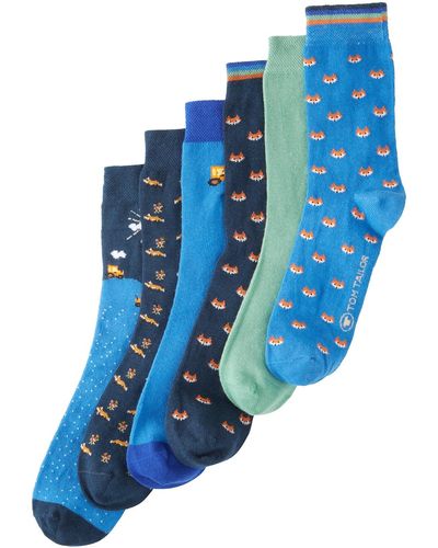 Tom Tailor Unisex 6-er Set Socken - Blau