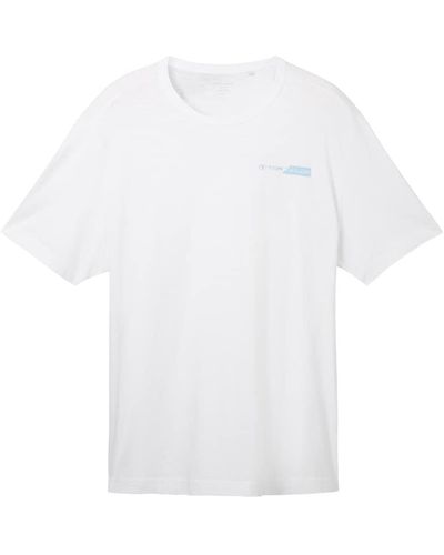 Tom Tailor Plus - T-Shirt mit Logo Print - Weiß