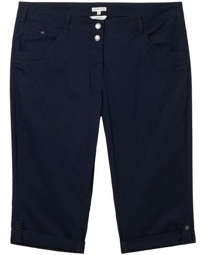 Tom Tailor Plus - Cropped Hose mit Bio-Baumwolle - Blau