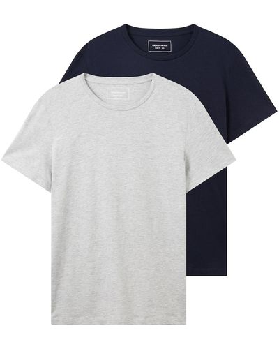 Tom Tailor DENIM T-Shirts im Doppelpack - Blau
