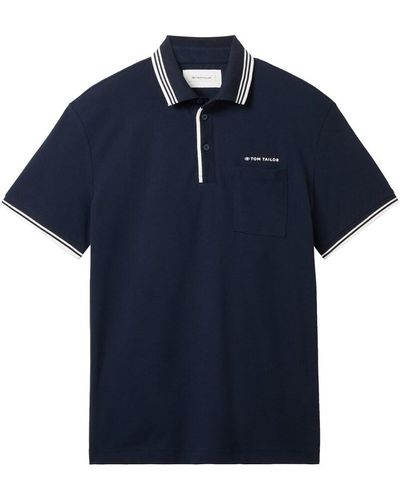 Tom Tailor Poloshirt mit Brusttasche - Blau