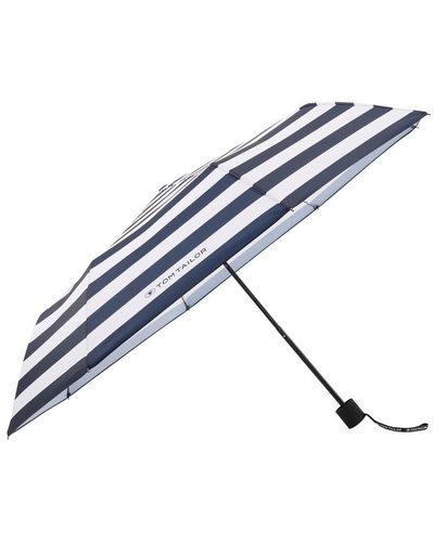 Tom Tailor Unisex Gestreifter Basic Regenschirm - Blau