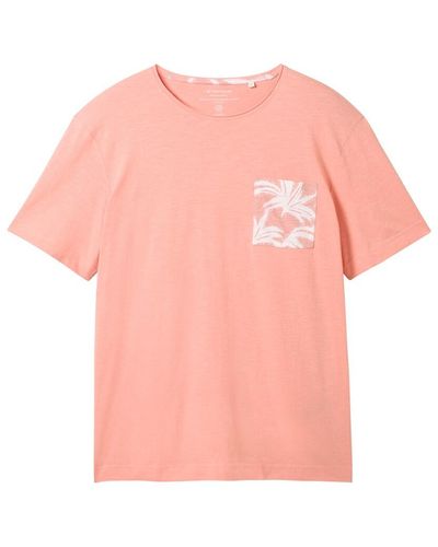 Tom Tailor Strukturiertes T-Shirt mit Bio-Baumwolle - Pink