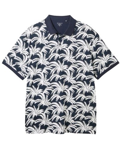Tom Tailor Plus - Poloshirt mit Allover-Print - Blau