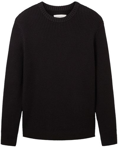 Tom Tailor DENIM Sweatshirt mit Struktur - Schwarz