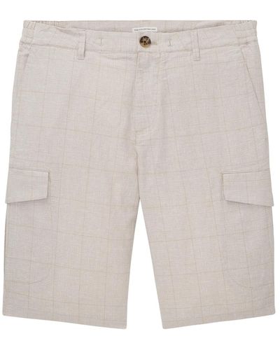 Tom Tailor Cargo Shorts mit Leinen - Weiß