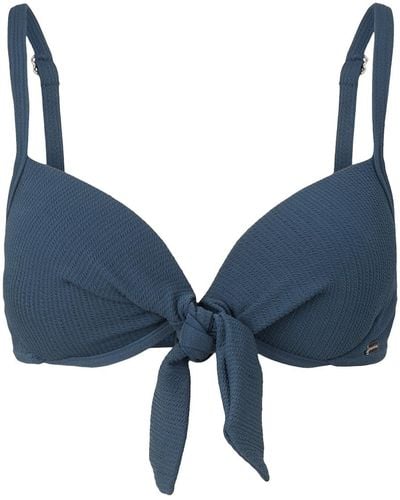 Tom Tailor Push-Up Bikinitop mit Knotendetail - Blau