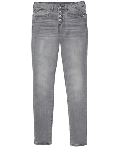 Tom Tailor Tapered Relaxed Jeans mit Knopfleiste - Grau