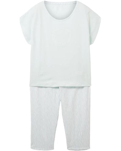 Tom Tailor Pyjama mit Print - Weiß