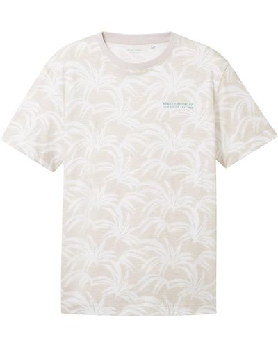 Tom Tailor T-Shirt mit Allover-Print - Weiß