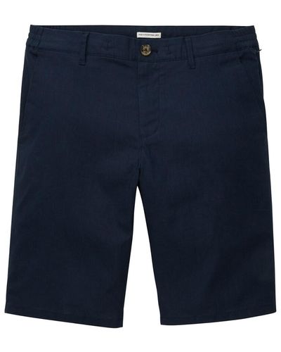 Tom Tailor Regular Shorts mit Leinen - Blau