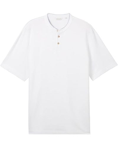 Tom Tailor Plus - Poloshirt mit Stehkragen - Weiß
