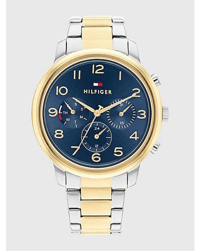 Tommy Hilfiger Horloge Van Tweekleurig Roestvrij Staal - Blauw