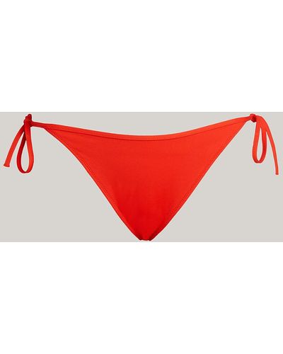 Tommy Hilfiger Heritage Cheeky String Side Tie Bikini Bottoms - Red