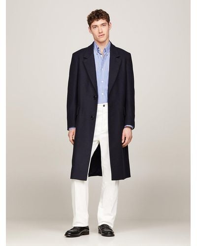 Tommy Hilfiger Oversized Relaxed Fit Longline Coat - Blue